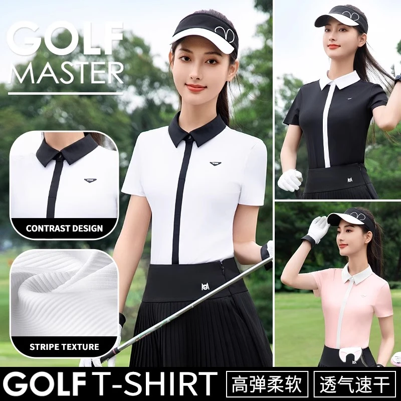 2025 新款高尔夫女装夏季女士服装polo上衣网球衫T恤运动衣服短裙
