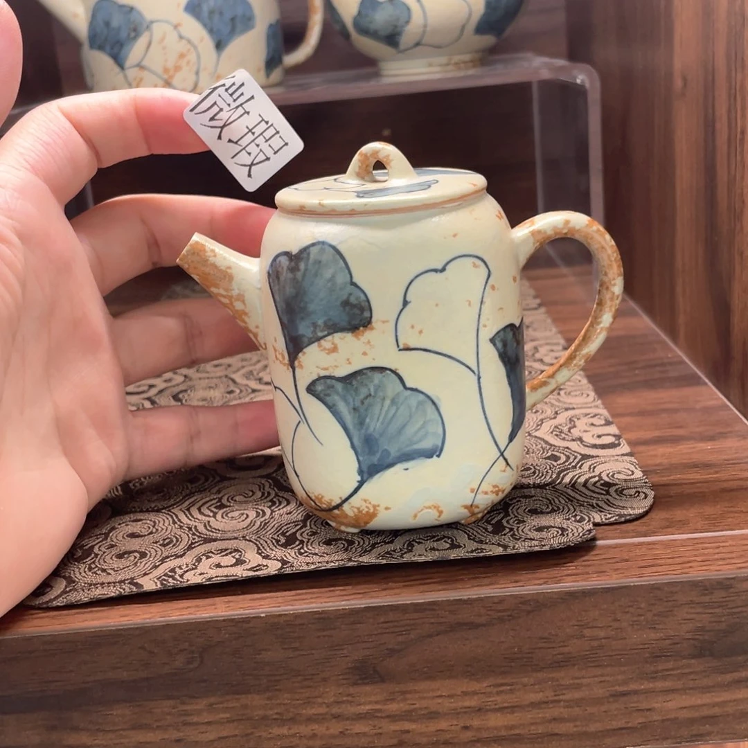 釉下手绘茶具微瑕