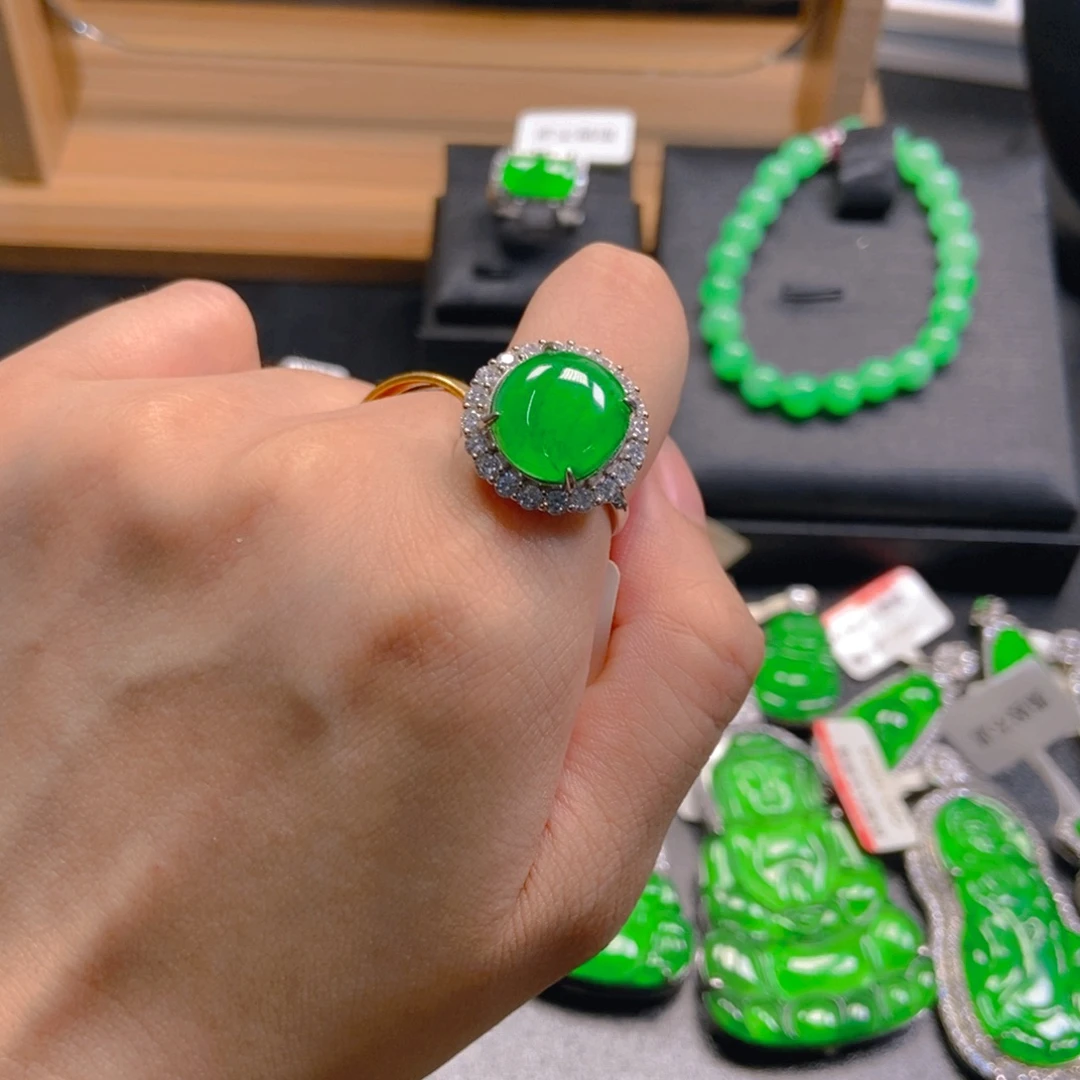 翡翠银S925镶嵌吊坠(不含链)