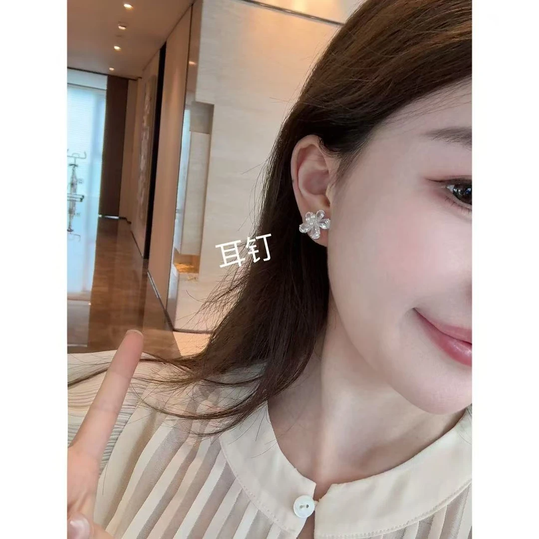 非金属亚克力耳饰 【玫瑰花朵耳钉】小允姐姐2025新款花朵耳钉