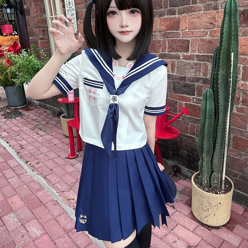 甜嗑正版原创欧咪兔萌款幼稚园jk制服软妹学院甜美可爱甜磕水手服