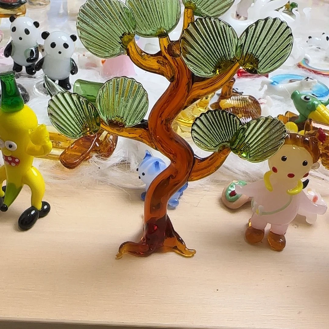 琉璃手工艺品午***秒9迎客松