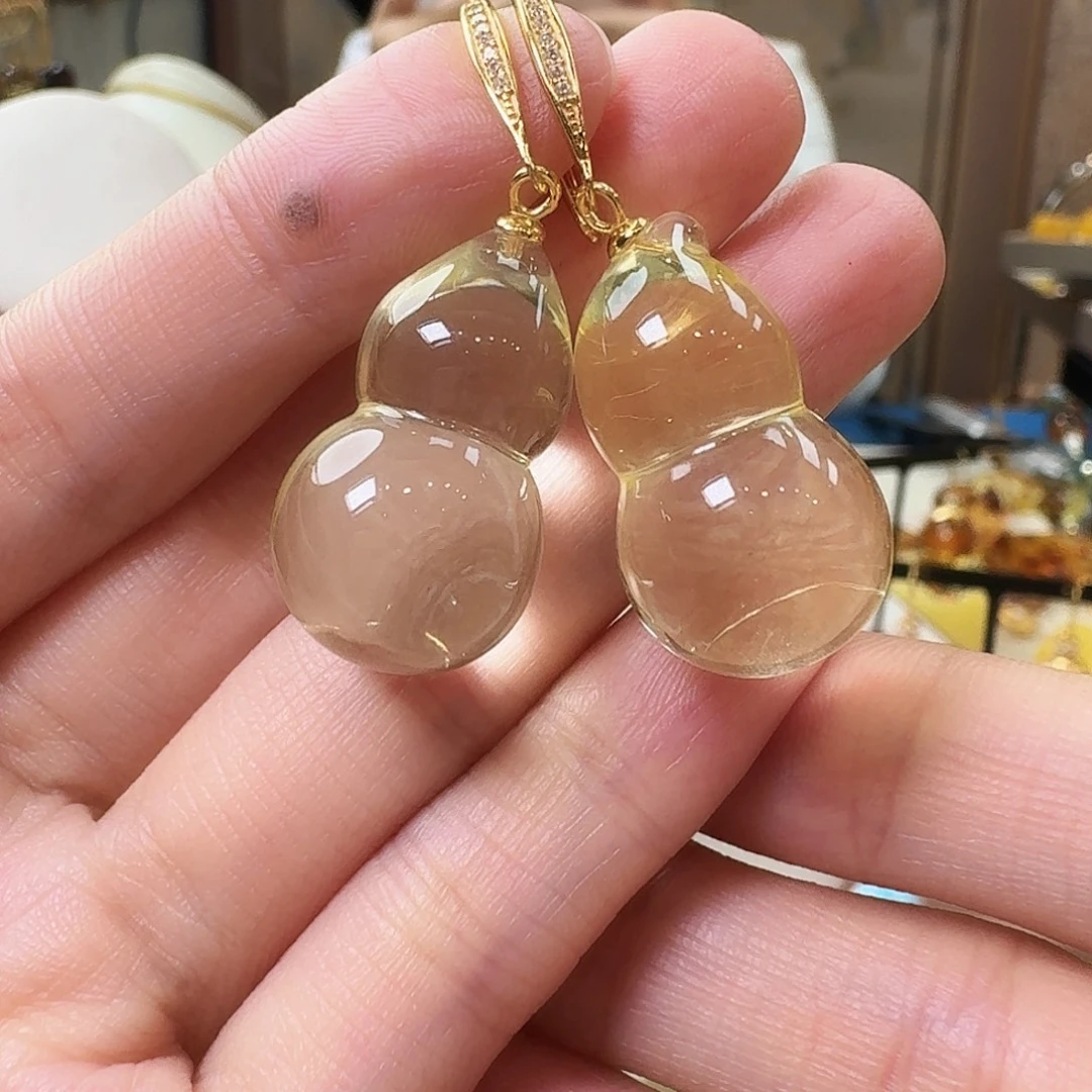 琥珀未镶嵌颈饰耳坠