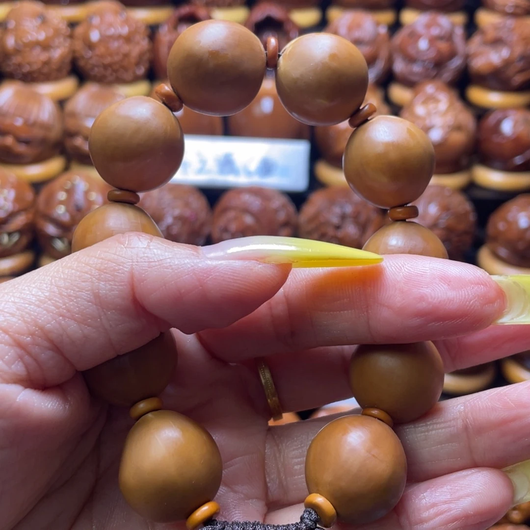 橄榄核把件九阴一阳手串