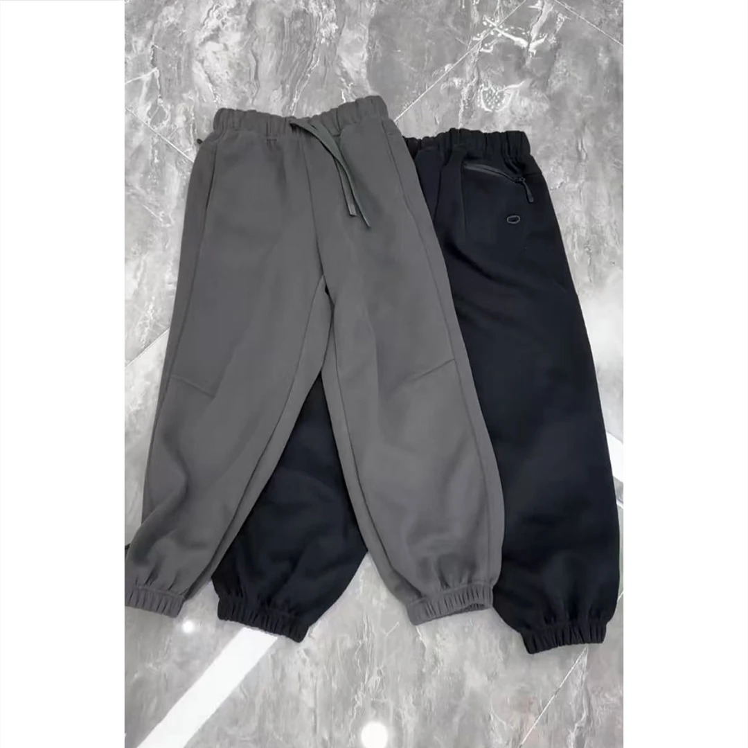 艾塔莉秋冬宽松百搭休闲裤厚款极简风韩版松紧腰束脚裤宽松阔腿裤