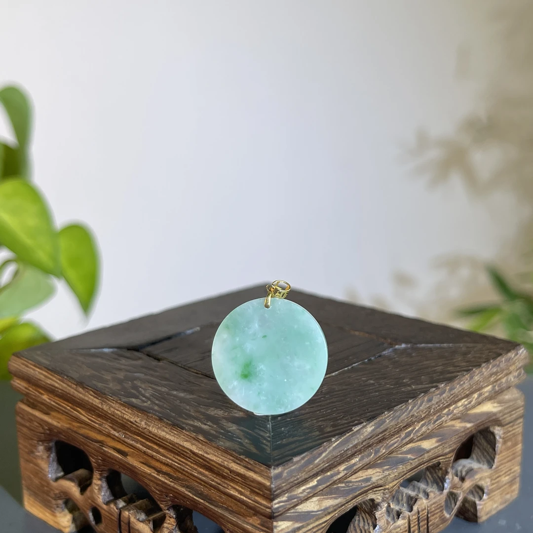 JTW14-02 天然缅甸翡翠A货 18K扣无事牌