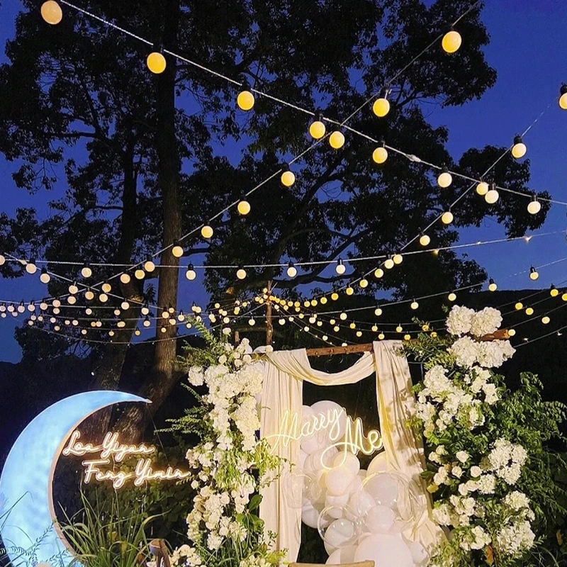 太阳能户外防水氛围灯大颗圆球泡灯夜市摆摊露营天幕婚庆装饰灯