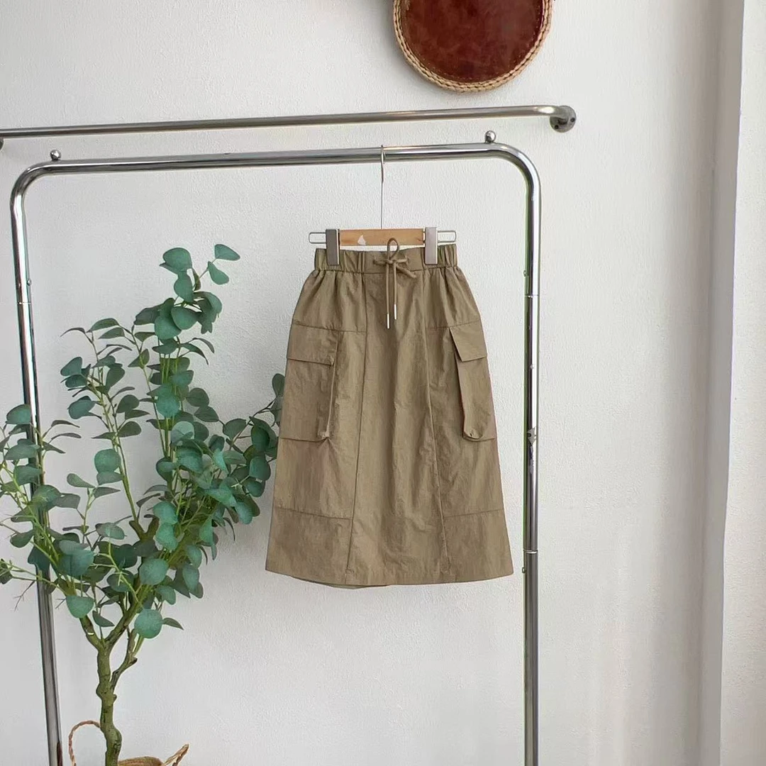 2122锁卡其休闲半裙