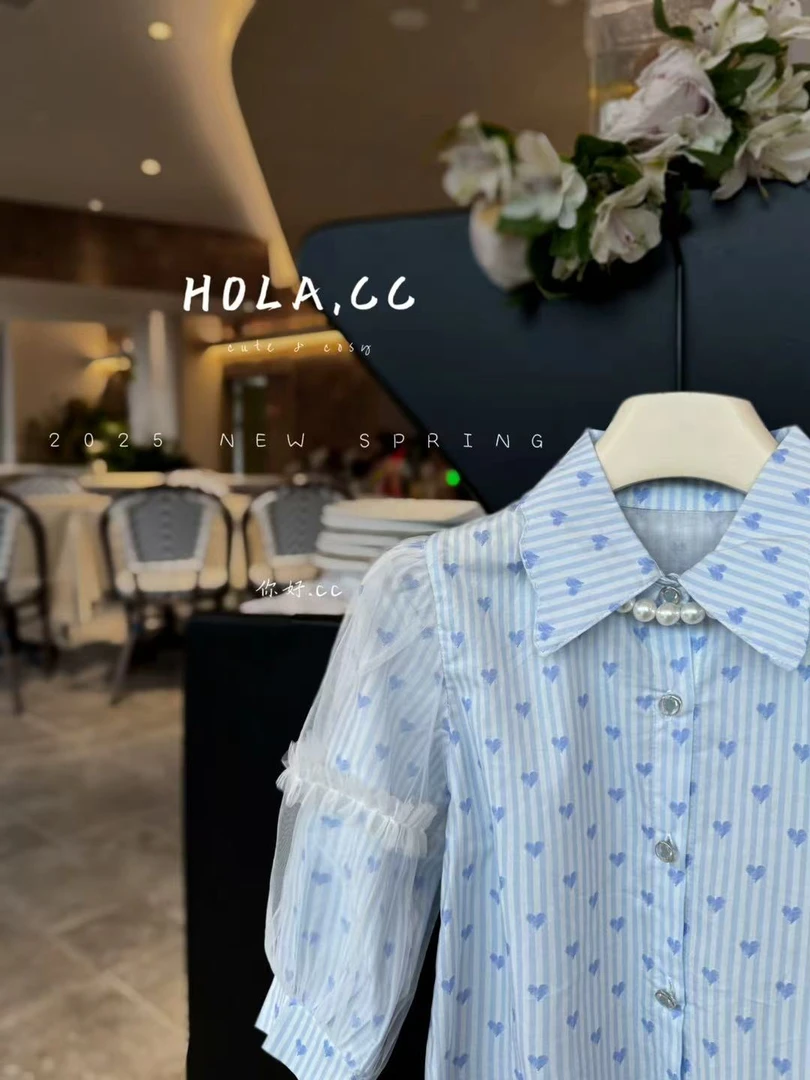 HOLA.CC·25春~纱袖爱心衬衫8819（汉服衬衫）单衬衫不带罩衫