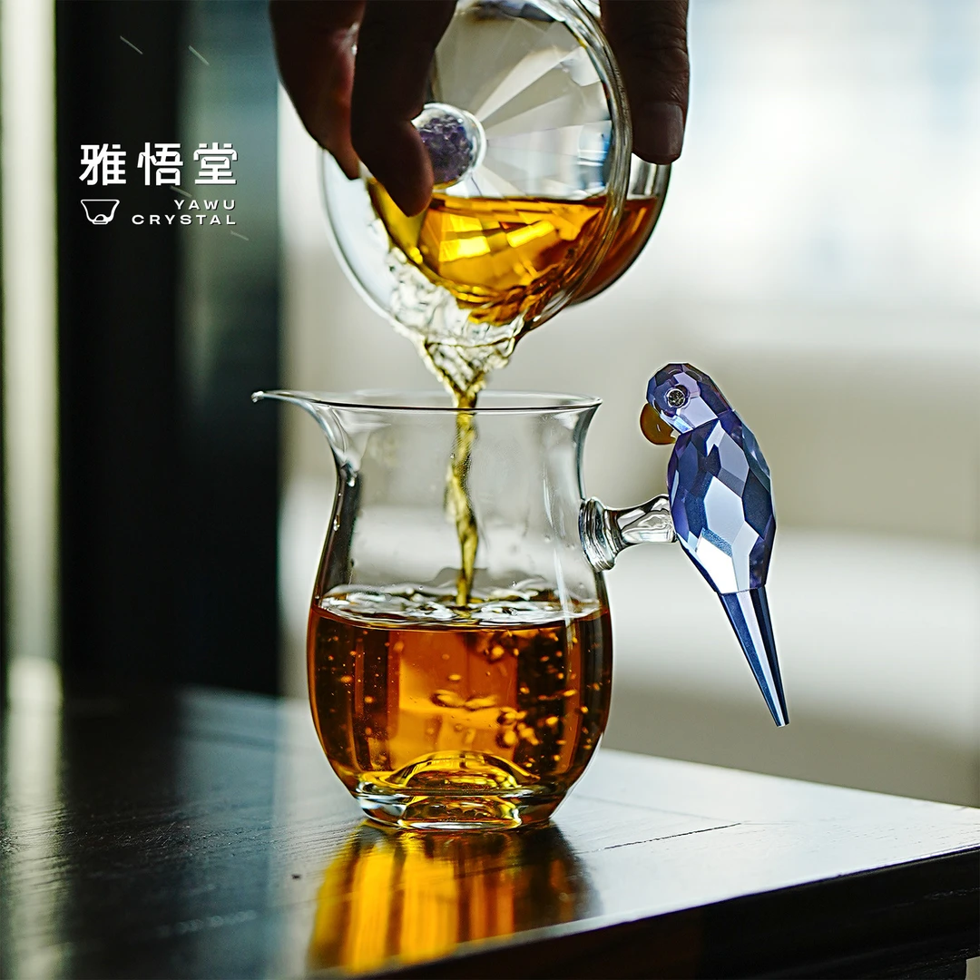雅悟堂K9水晶紫研鹦鹉公杯家用喝茶专用分茶器鹰嘴设计公道杯