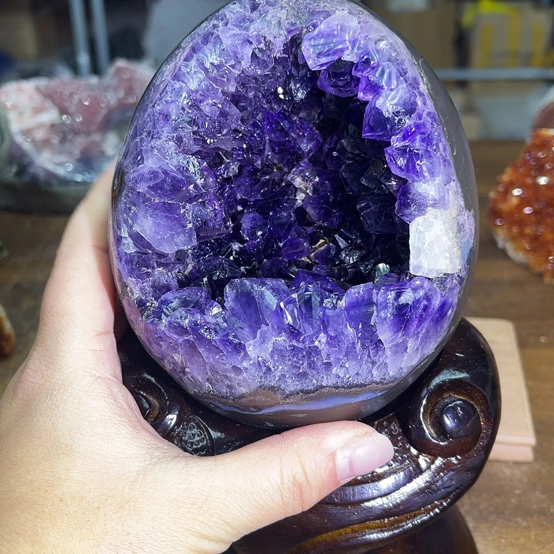 未镶嵌紫晶摆件天然