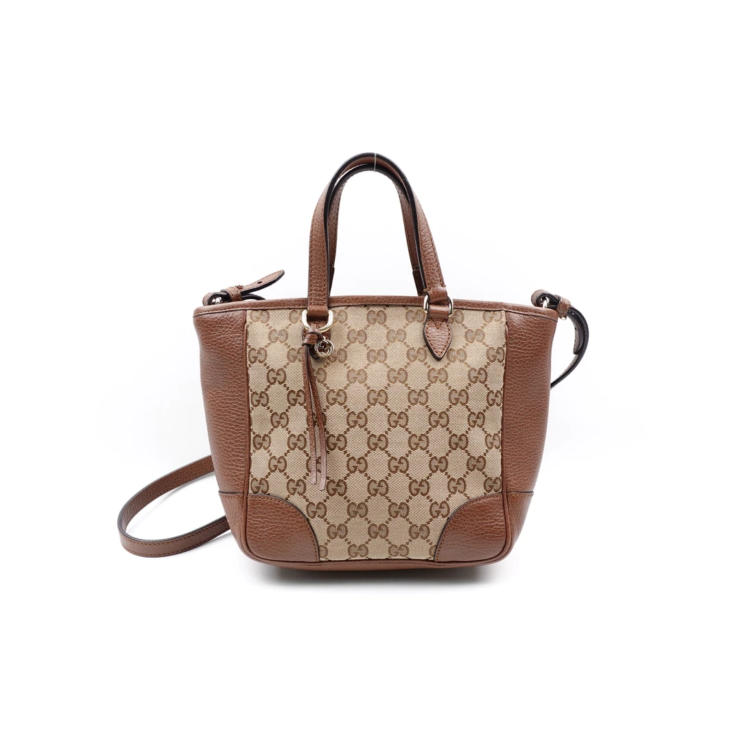 95新 GUCCI/古驰 帆布老花单肩包/T10155044