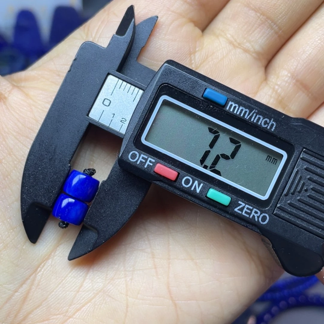 青金石未镶嵌7×5mm直切对珠配饰