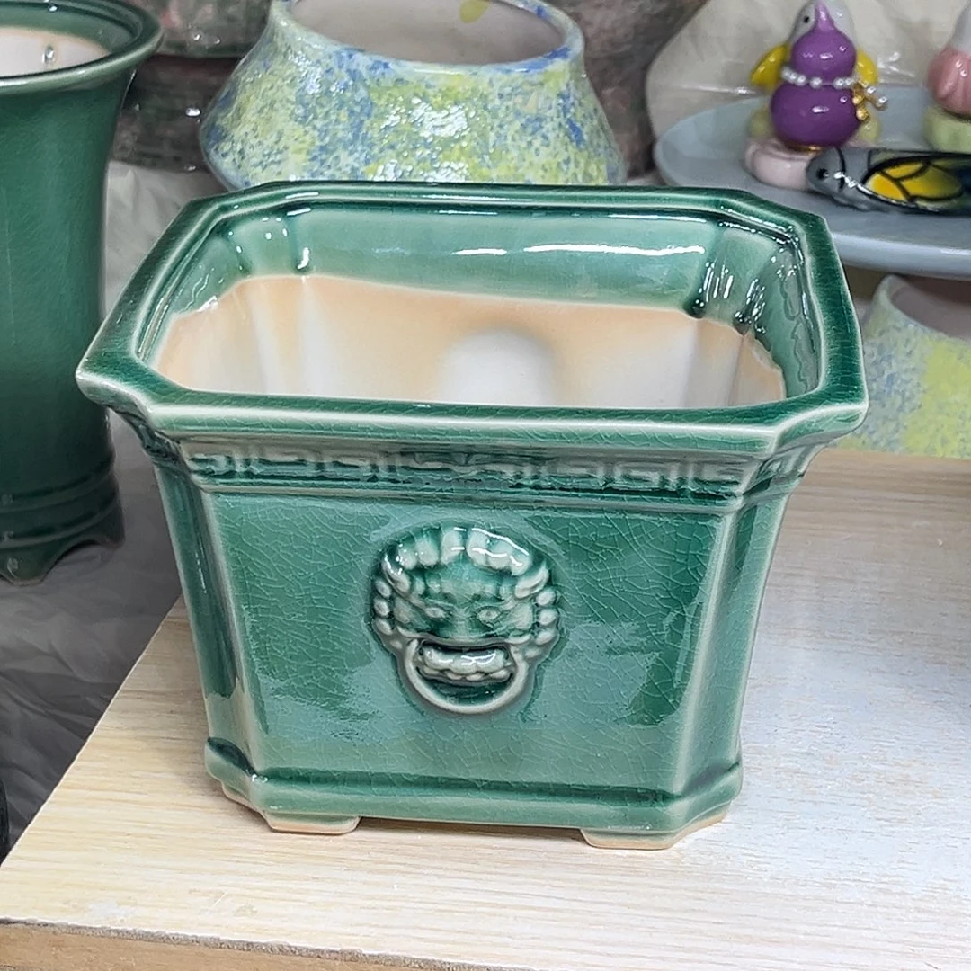 陶瓷绿植多肉微瑕花盆外口径：17*12