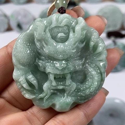 翡翠颈饰未镶嵌大龙福利有棉线福利