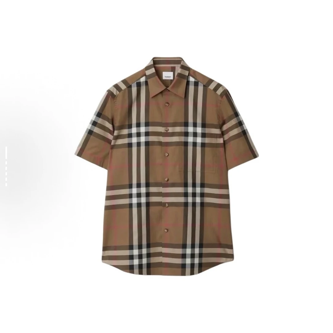 未使用 BURBERRY/博柏利 男士宽松经典格纹休闲衬衫B4700