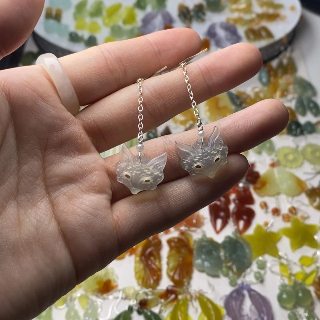 蛇纹石玉合金耳饰/颈饰