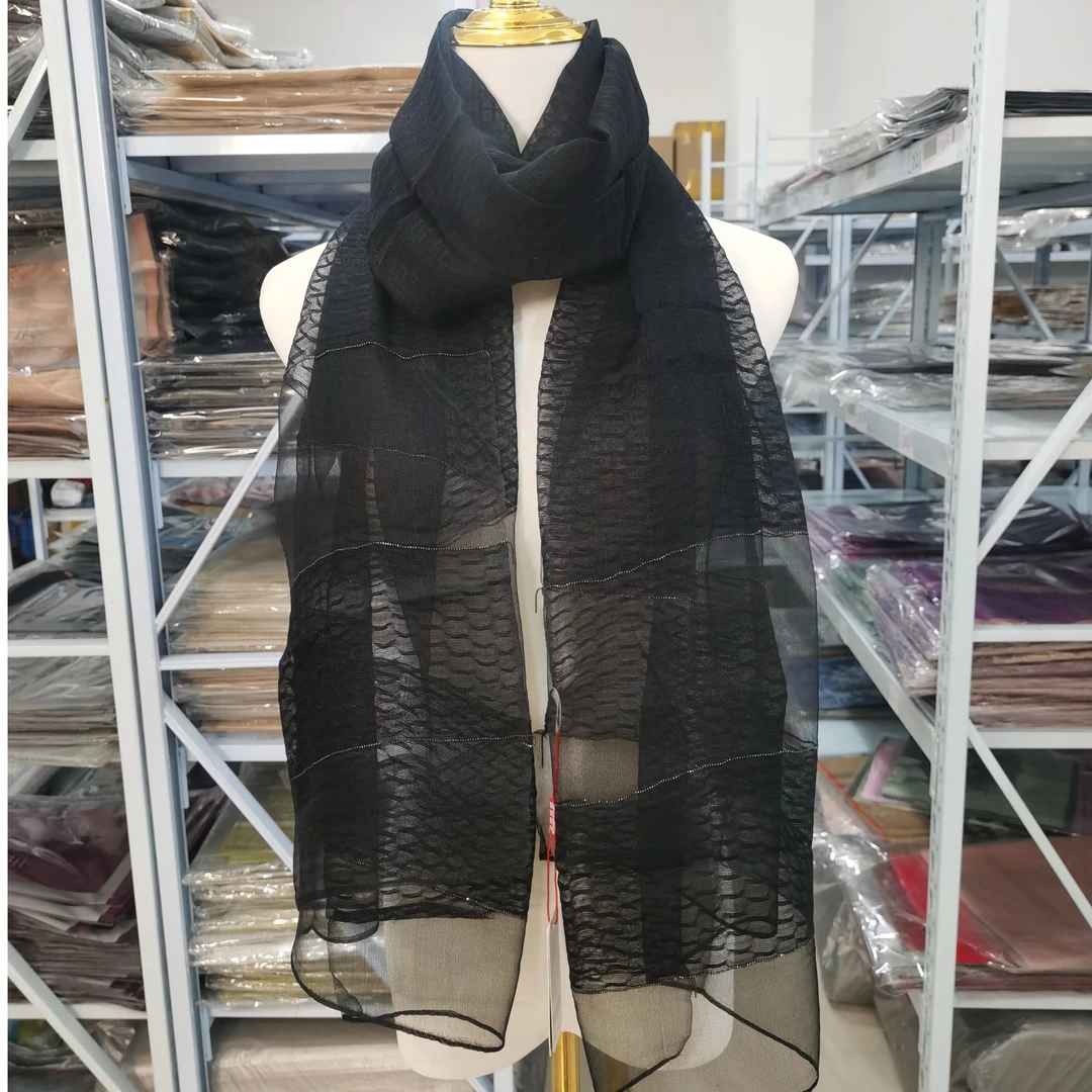 C125 黑色链  桑蚕丝丝羊毛围巾时尚 百搭围巾 70*190 C