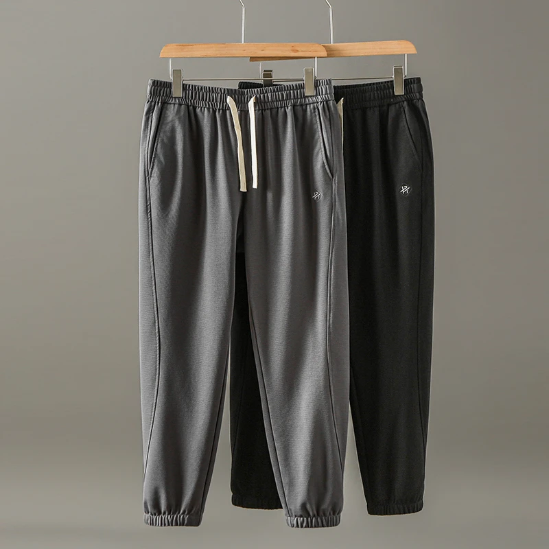 HK301剪标春夏季男士莫代尔休闲裤松紧腰舒适百搭卫裤