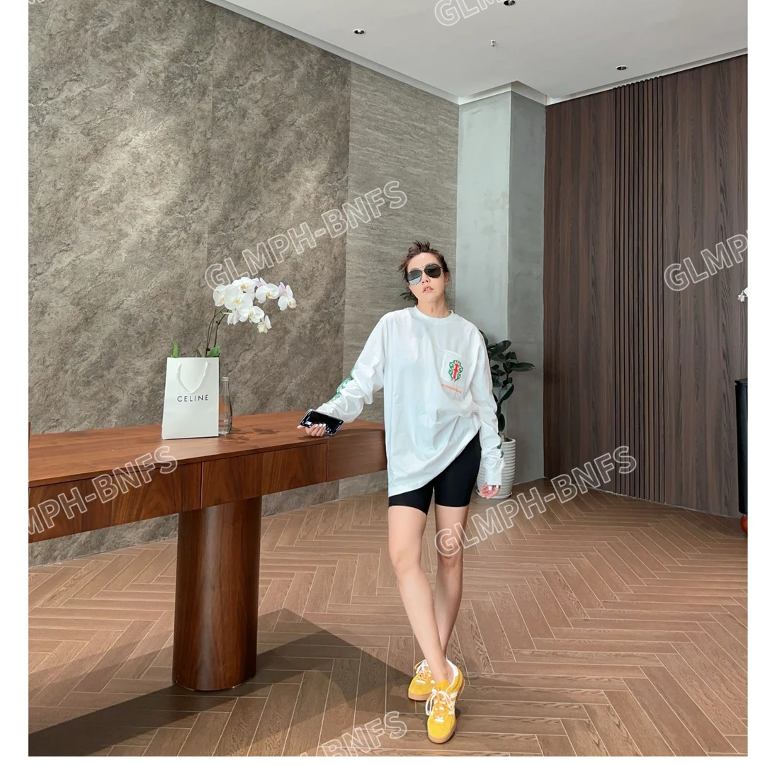 GLMPH-BNFS【克罗宝剑】简约小众印花宽松圆领长袖百搭T恤-893