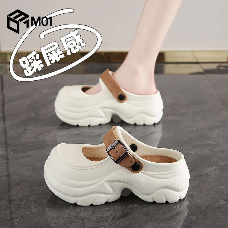 M01凉鞋女2025夏季厚底增高小个子百搭不累脚休闲海边软底凉拖鞋