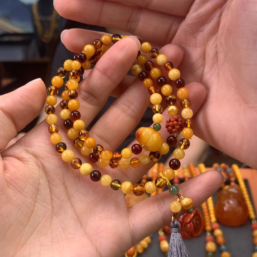 未镶嵌琥珀手串微瑕