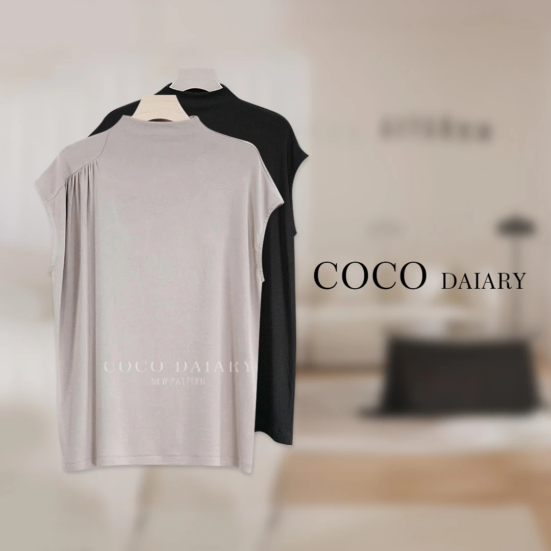 keke、设计款【SY320】夏季新款百搭气质吸汗遮肉无袖T恤