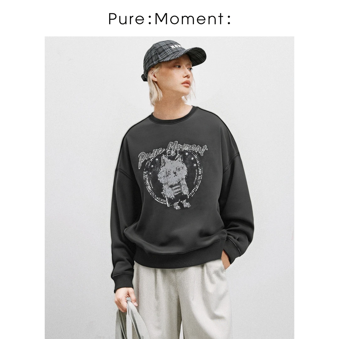 毛毛怪系列小麦檬Pure:Moment:秋季新品不撞款猫咪卫衣4FA303471Q