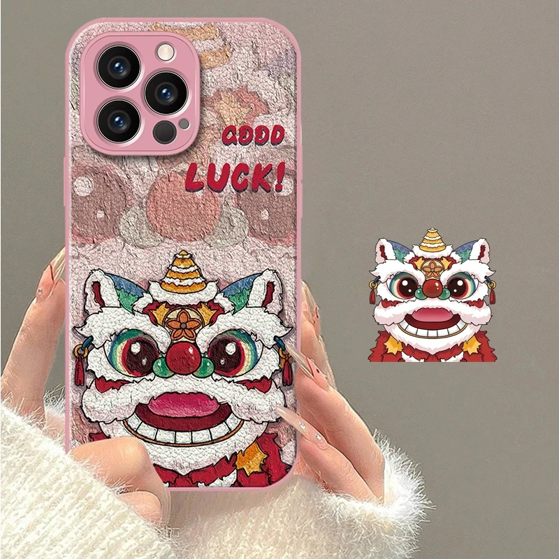 蛇年醒狮新款金属玻璃壳适用苹果16pro手机壳华为oppo小米15vivo