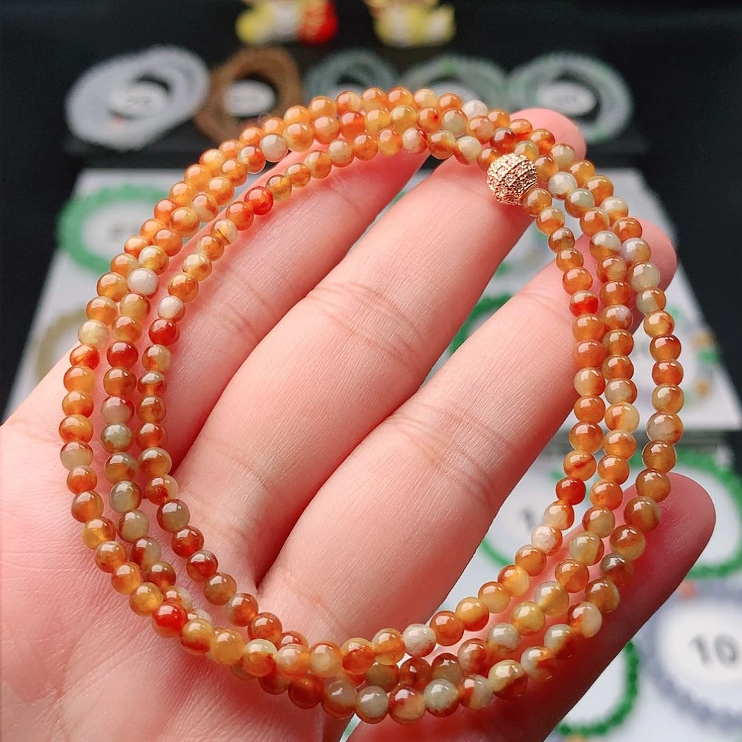 未镶嵌手串翡翠?**儿翡翠