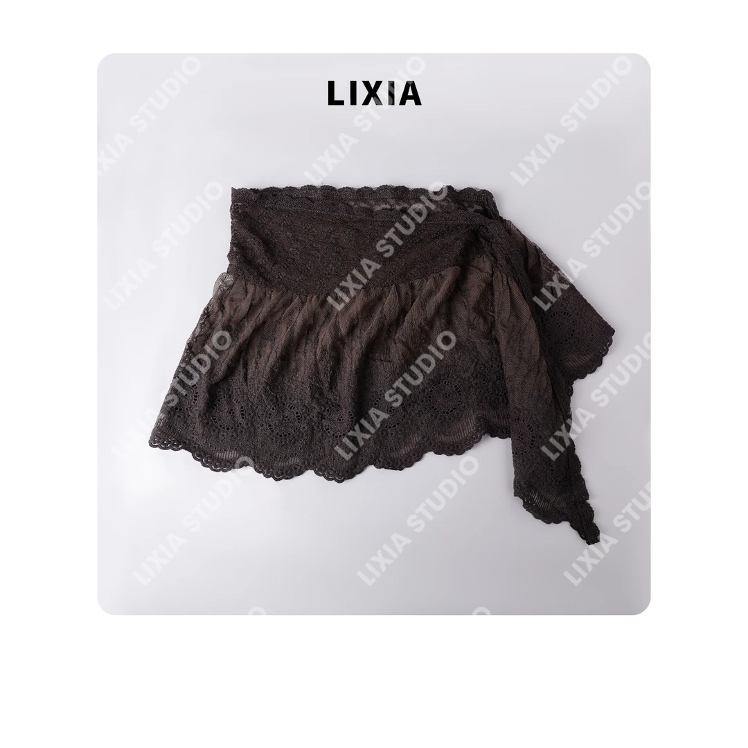 LIXIA【凡尔赛】 法式蕾丝镂空花纹文艺范时尚丝巾披肩-D7623