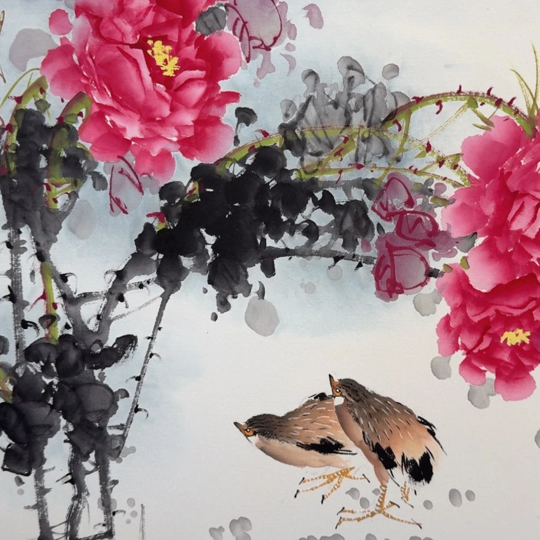 国画国画作品山水花鸟纯手绘