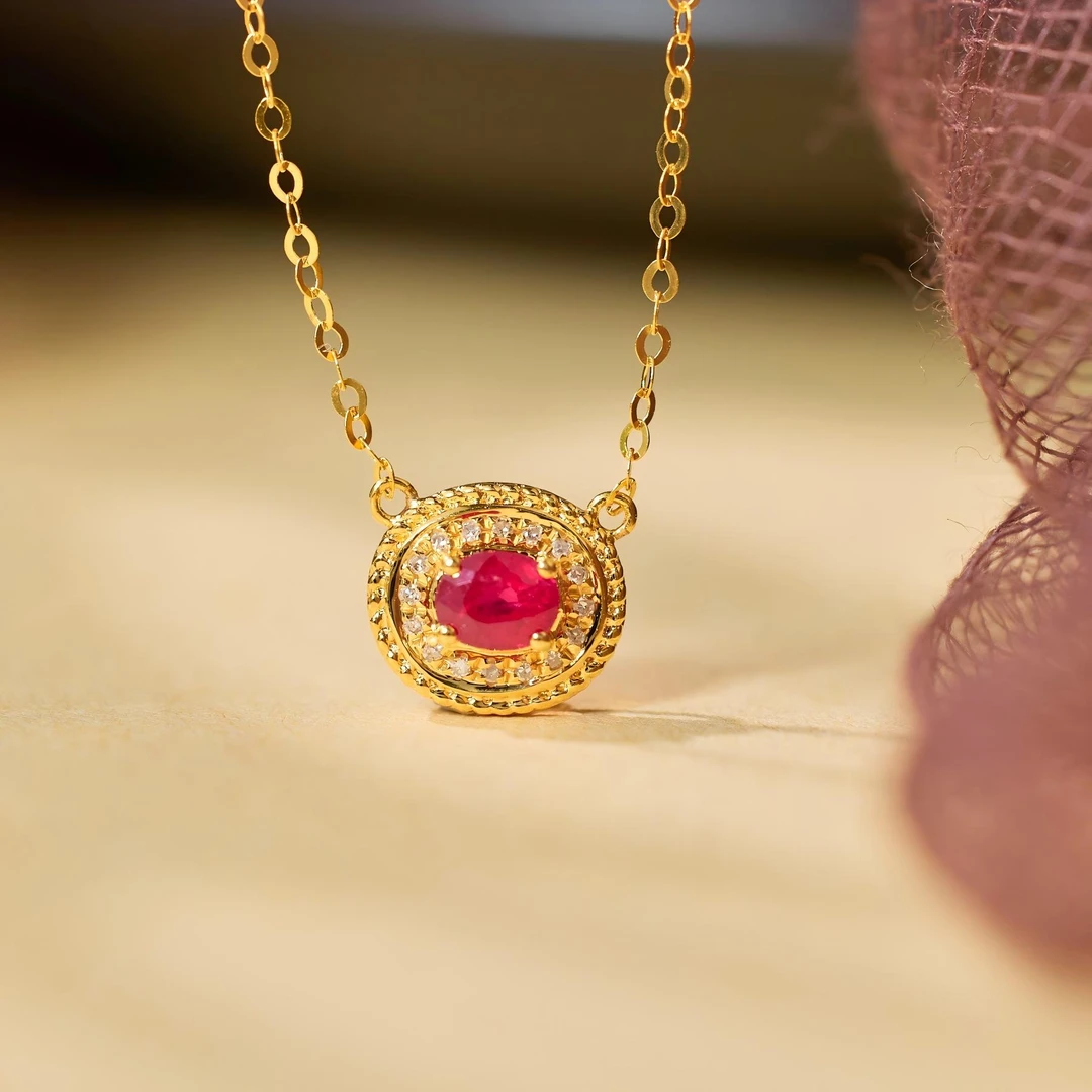 【歪歪】红宝锁骨链*18K金镶嵌 （多样性发一）XB-U7944