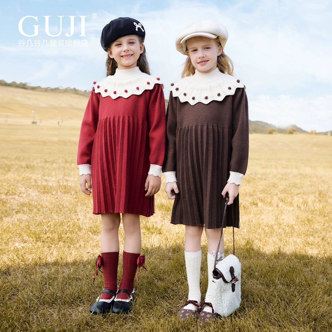 女童连衣裙新款韩版公主裙精致洋气小女孩宝宝秋冬复古裙子