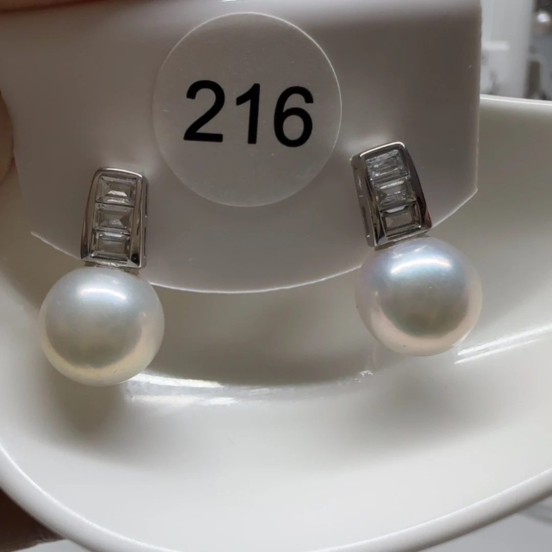 F***.淡水珍珠银S925镶嵌耳饰