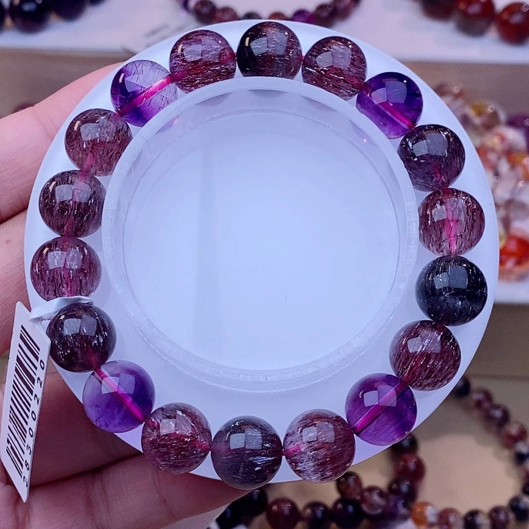 未镶嵌手串水晶黑加仑超七11+m