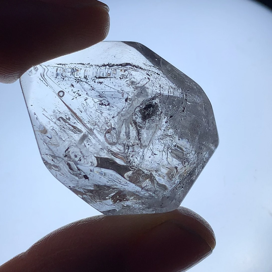珠宝半成品水晶未镶嵌闪灵水胆原石