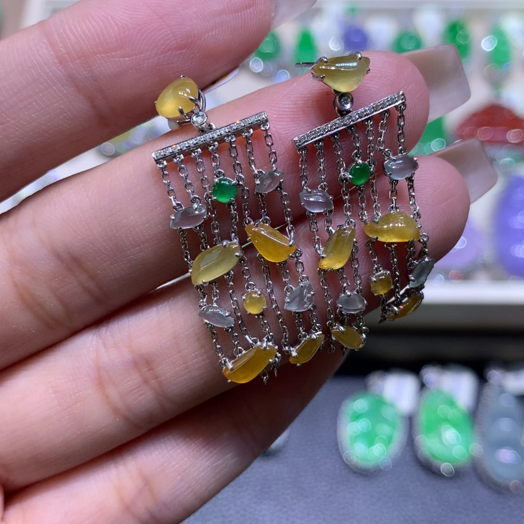 吊坠(不含链)18K金镶嵌翡翠