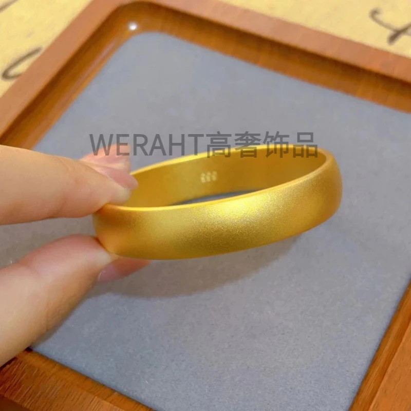 铜合金手镯 【新中式国潮宽面轮胎手镯】古法素圈哑光