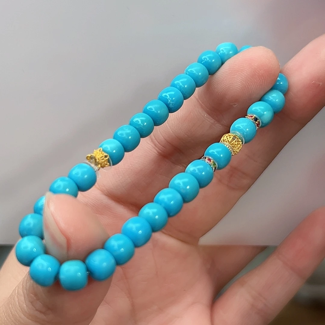 绿松石珠宝奇石18K金镶嵌