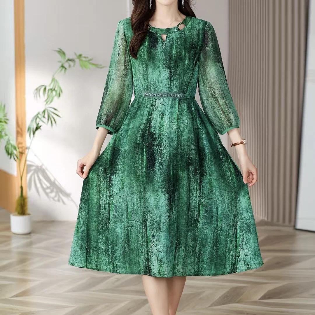 4805 专柜高品质新款洋气时尚垂感好收腰显瘦连衣裙