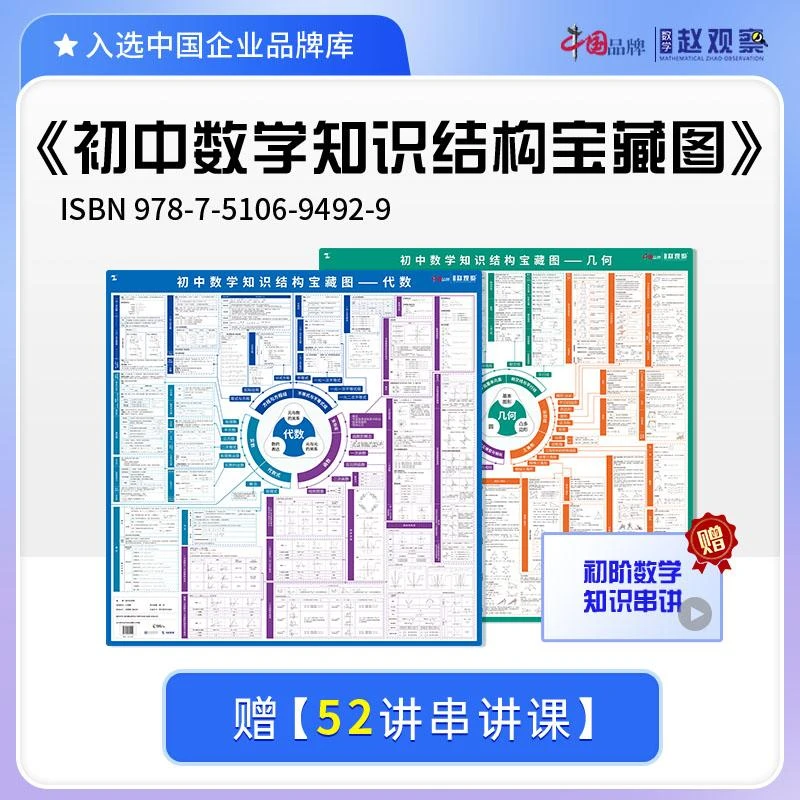 数学赵观察初中数学知识结构宝藏图知识梳理名师串讲初阶课程
