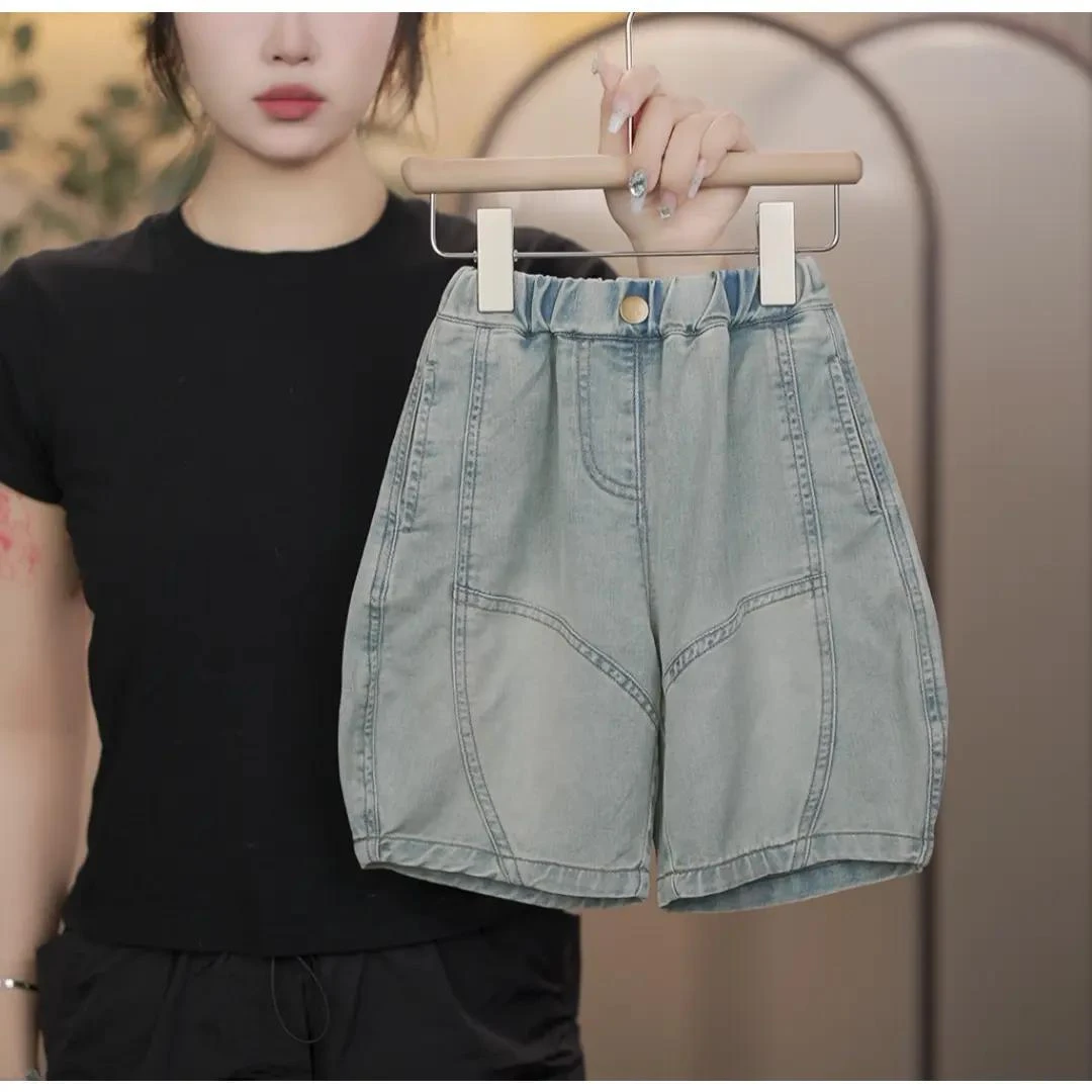 男童弯刀牛仔短裤夏季休闲学院个性童装2025新款中大童五分裤子潮