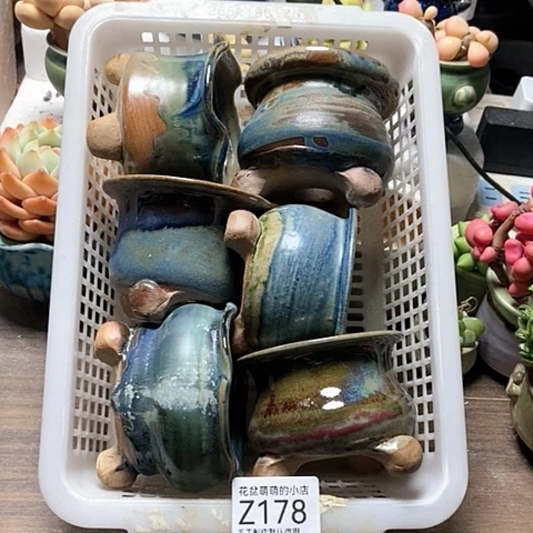 紫砂花盆178微瑕品口径7厘米左右尺寸