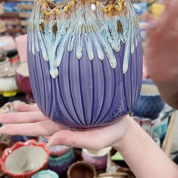 有孔，凑单福利满10元发货陶瓷多肉花盆！