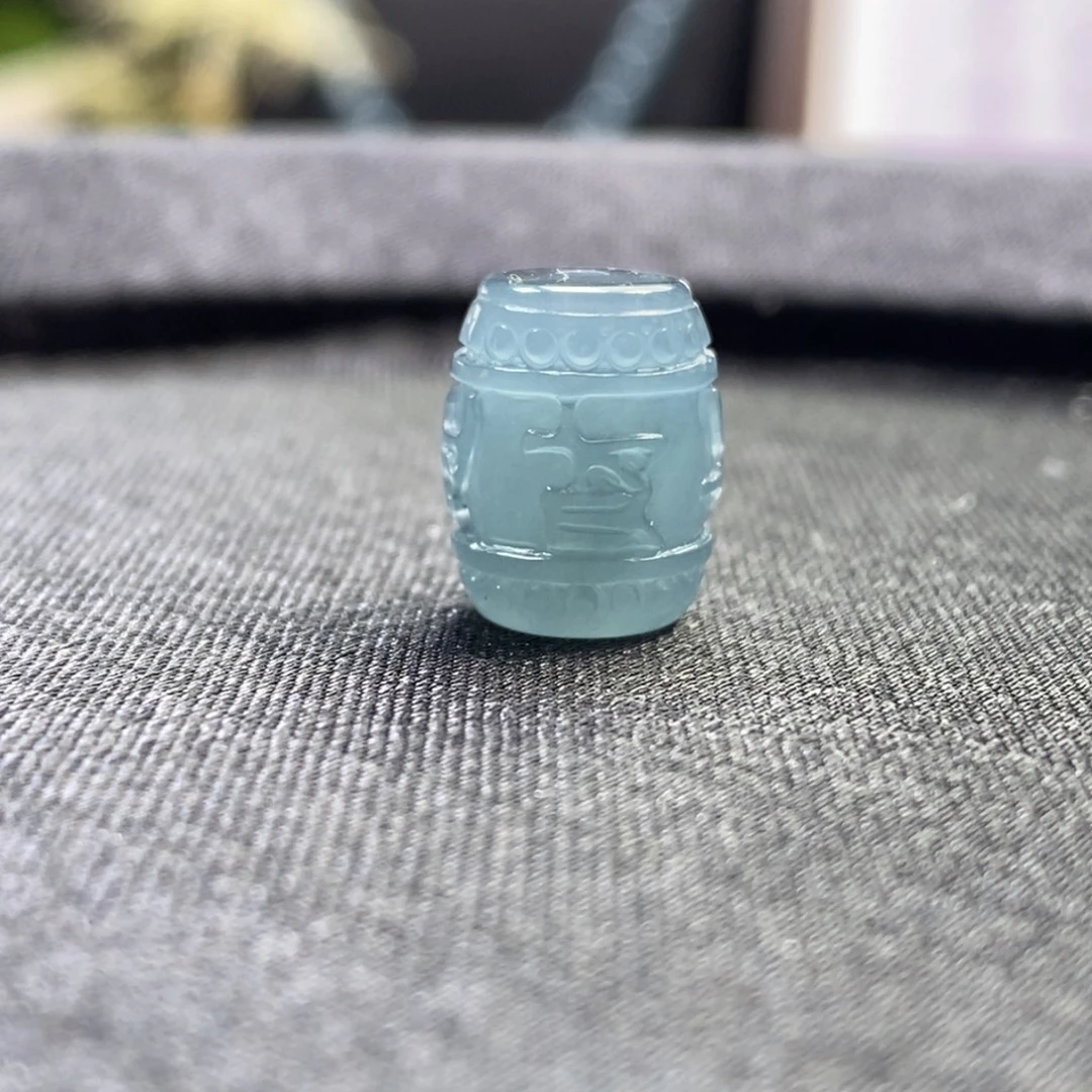 翡翠未镶嵌手链卡12➕六字真言桶珠