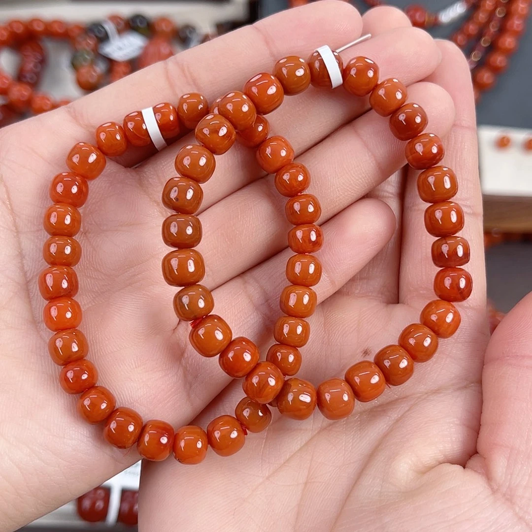 南红玛瑙未镶嵌瓦西柿子红老型单圈7（多样式发其一）