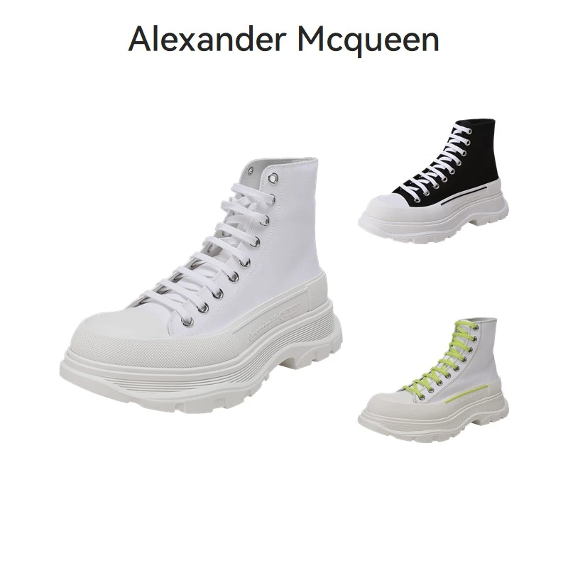 Mcqueen麦昆 男士Tread Slick系列系带厚底靴子短靴 604254 W4MV2