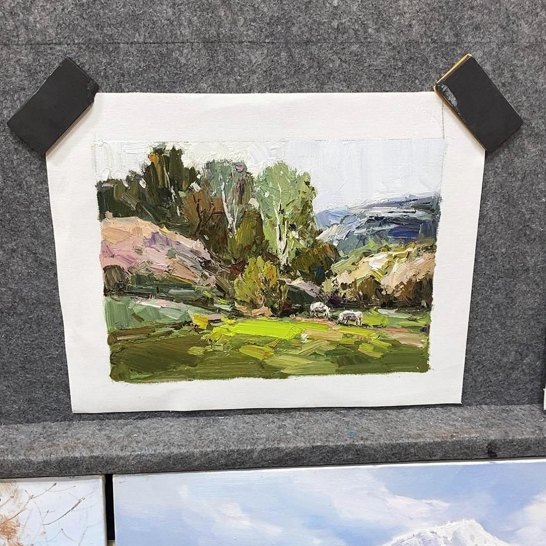 油画一**木风景油画作品