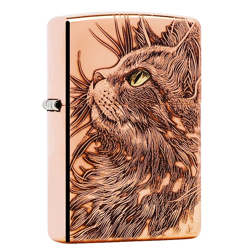 ZIPPO/之宝【鹰皇】紫铜仰望星空凝视之猫正品打火机【达人专属】